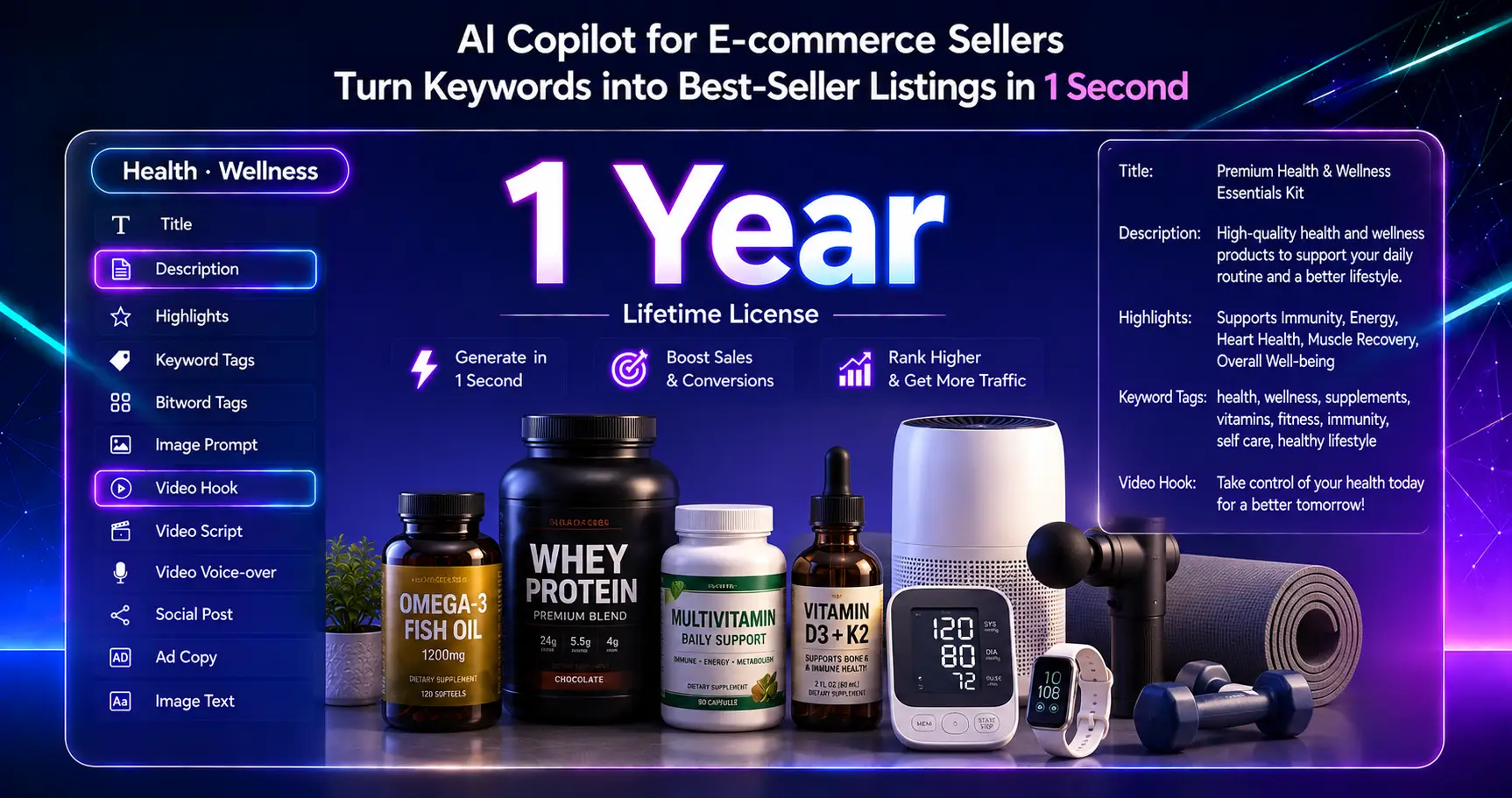 Health & Wellness AI Content Generator (1 Year License)