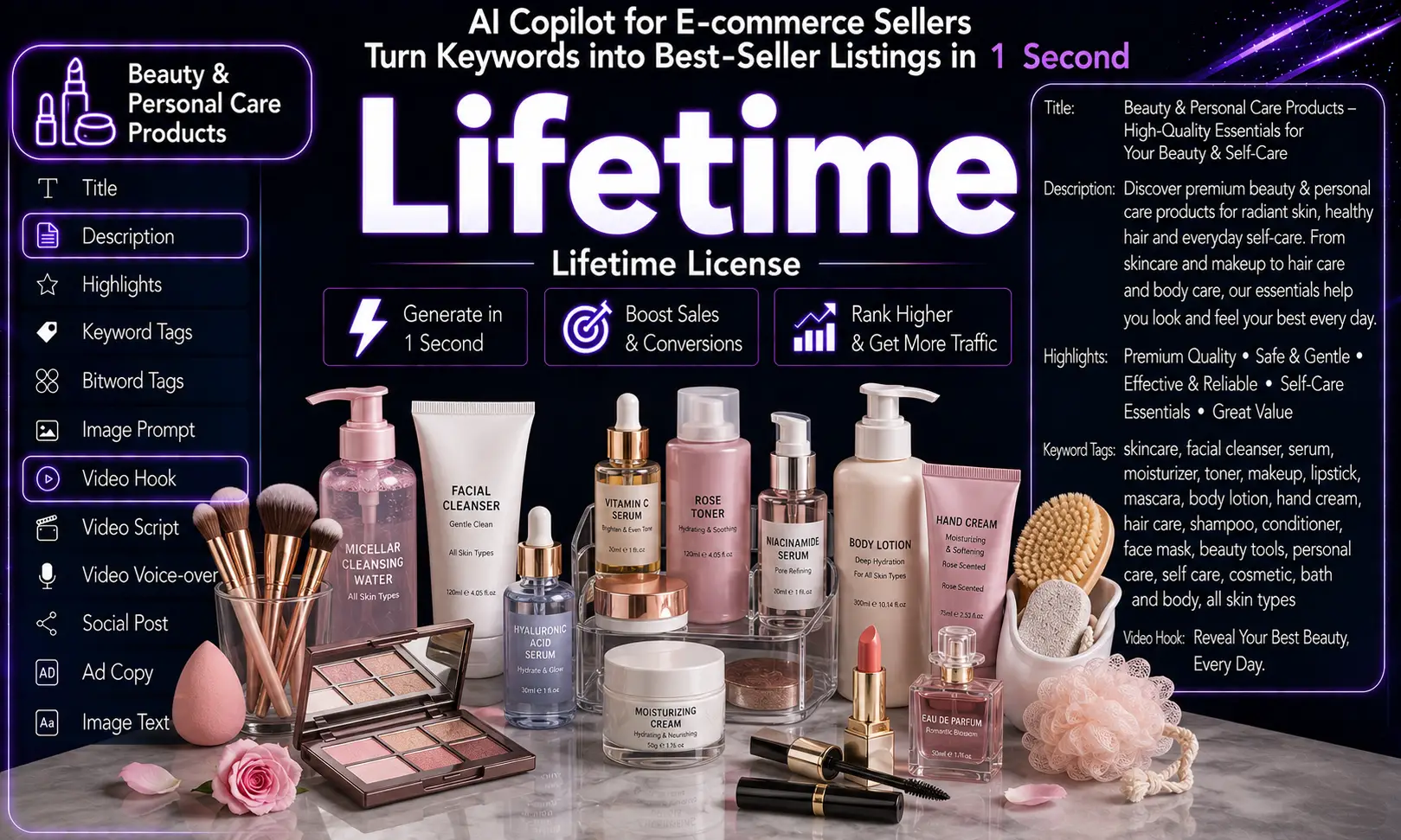 Beauty & Personal Care AI Content Generator (lifetime License)