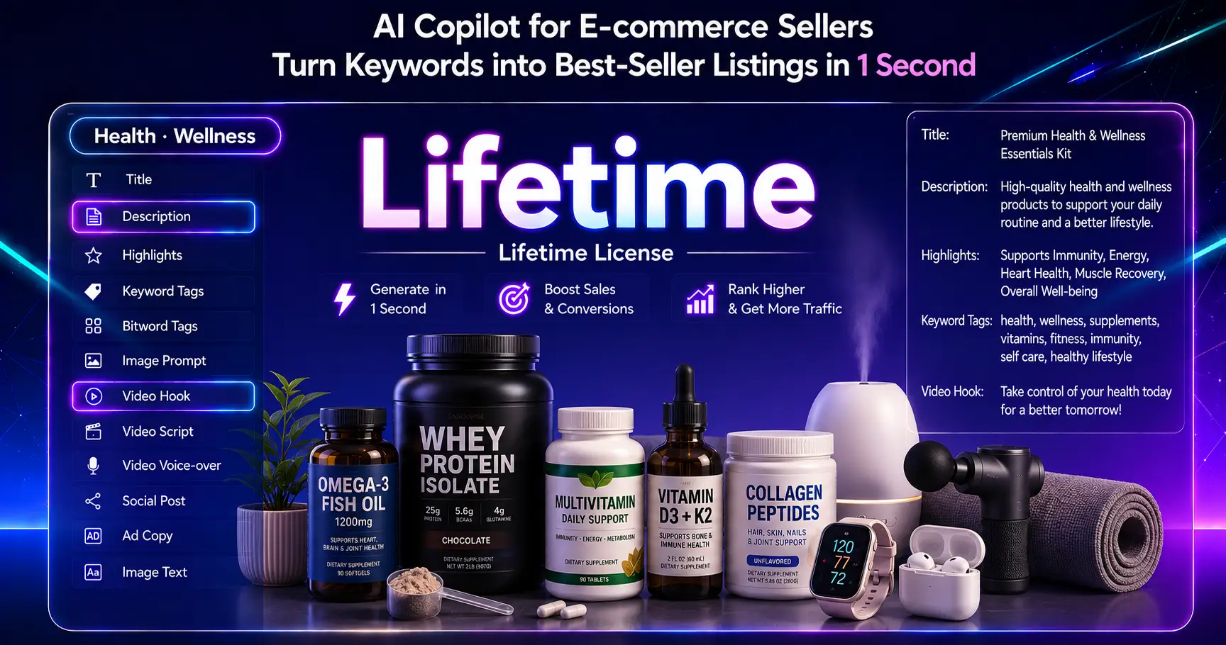 Health & Wellness AI Content Generator (Lifetime License)