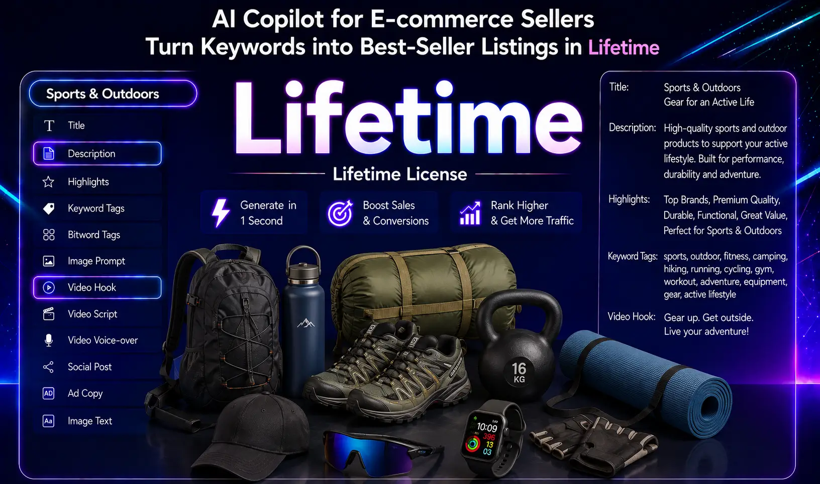 Sports . Outdoor AI Content Generator (Lifetime License)